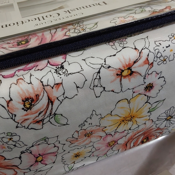 Charter Club Damask Floral Cal King Sheet Set - White with Pink & Yellow Flowers - Picture 2 of 7